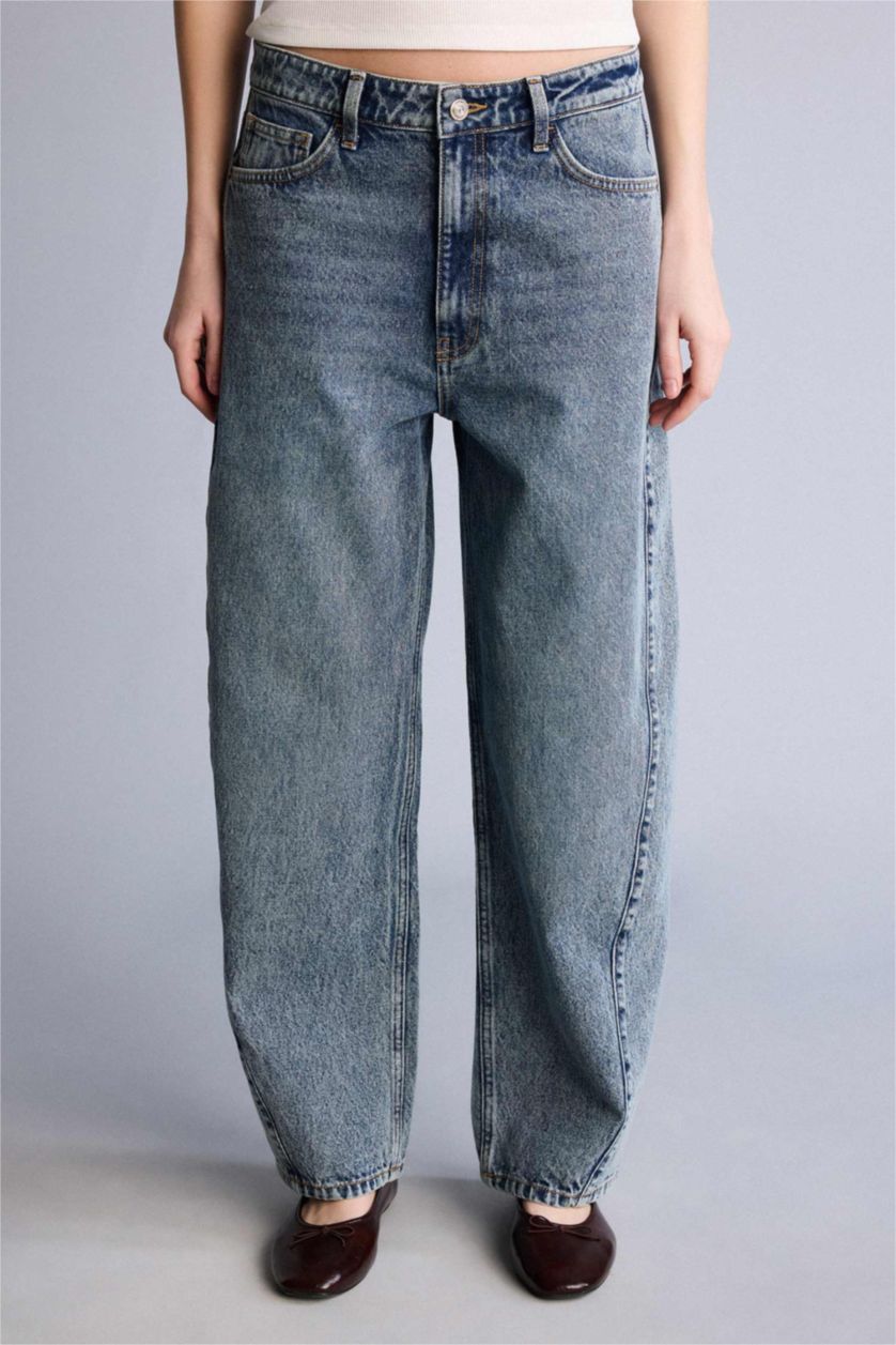 WOMAN Blue High Waist Trousers