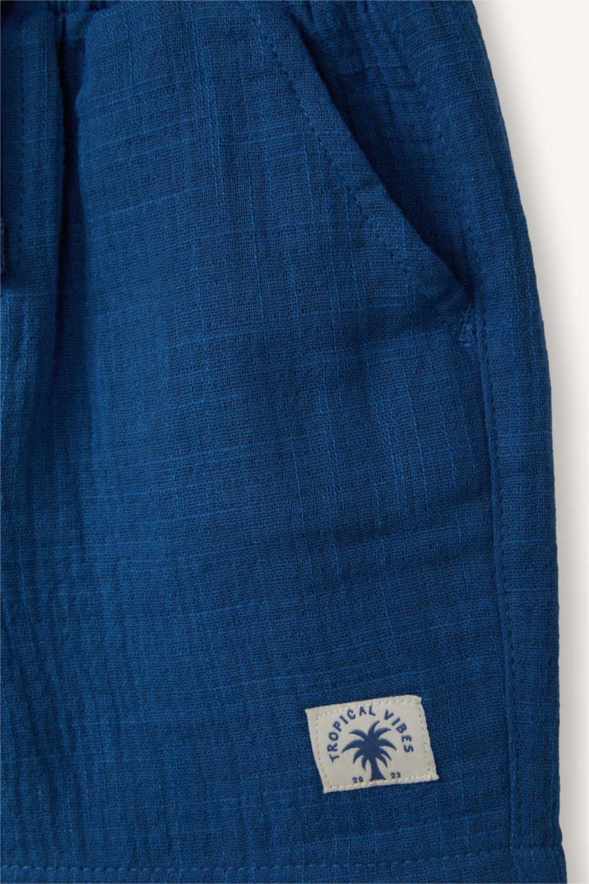 Baby Boy Dark Blue شورت بيبي اولادي موسلين قصة عادية