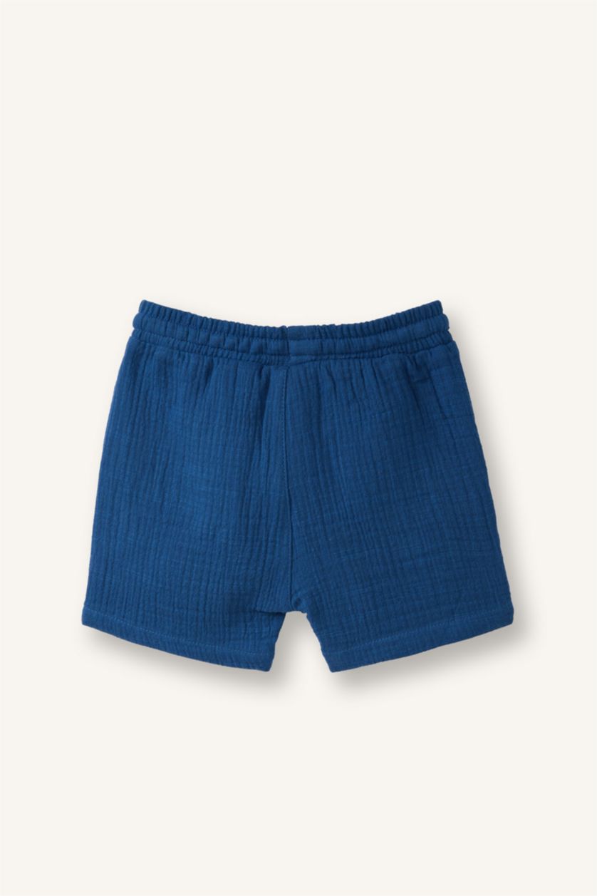 Baby Boy Dark Blue شورت بيبي اولادي موسلين قصة عادية