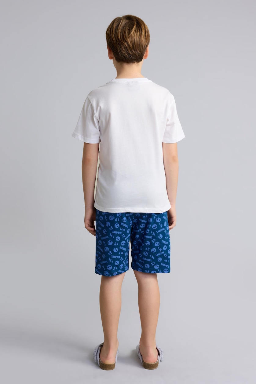 Young Boys - Teen Boys White Boy Brawl Stars Top Shorts 2 Piece Pajama Set