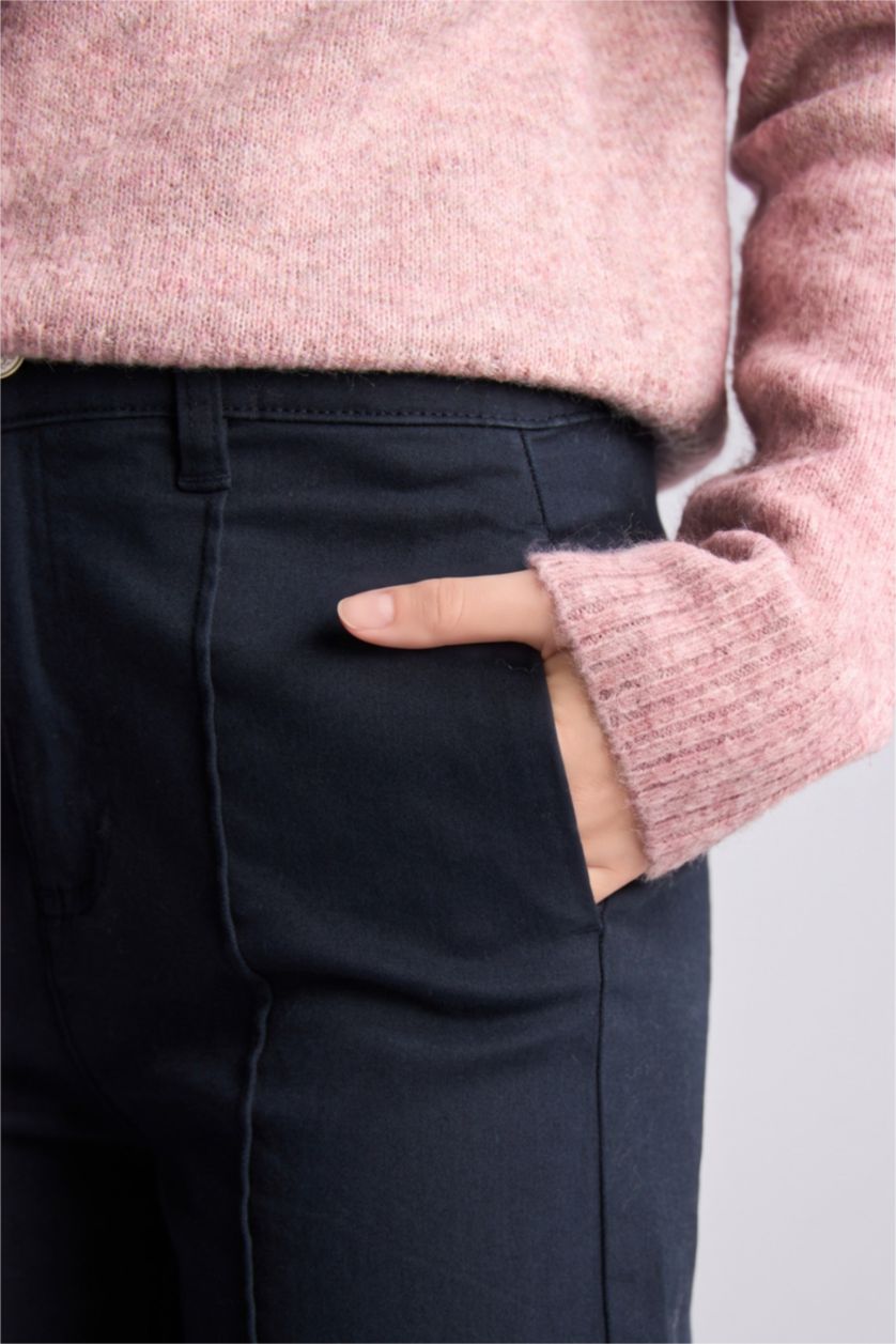 GIRLS & TEENS NAVY Girl Wide Leg Gabardine Trousers