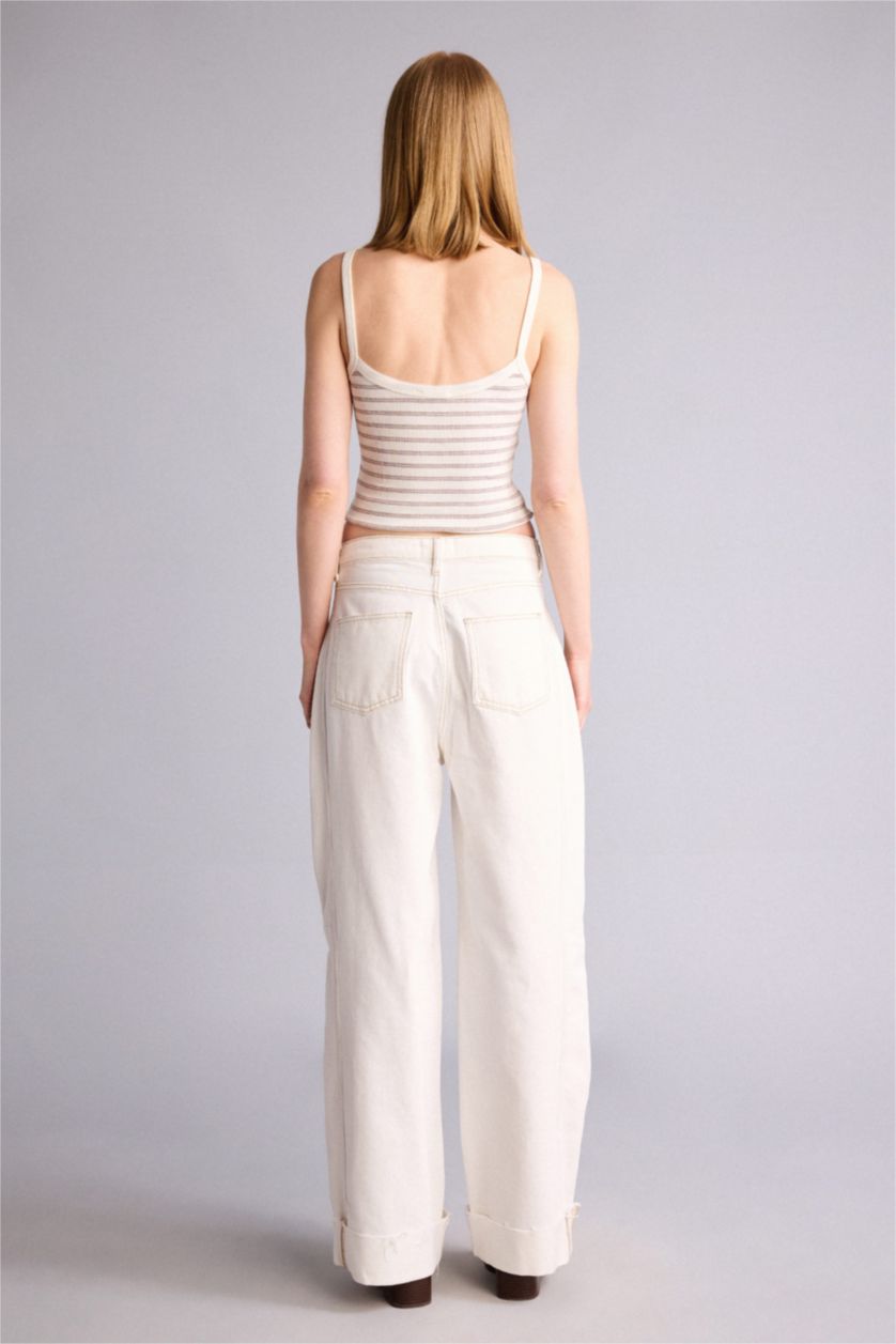 WOMAN White High Waist Trousers