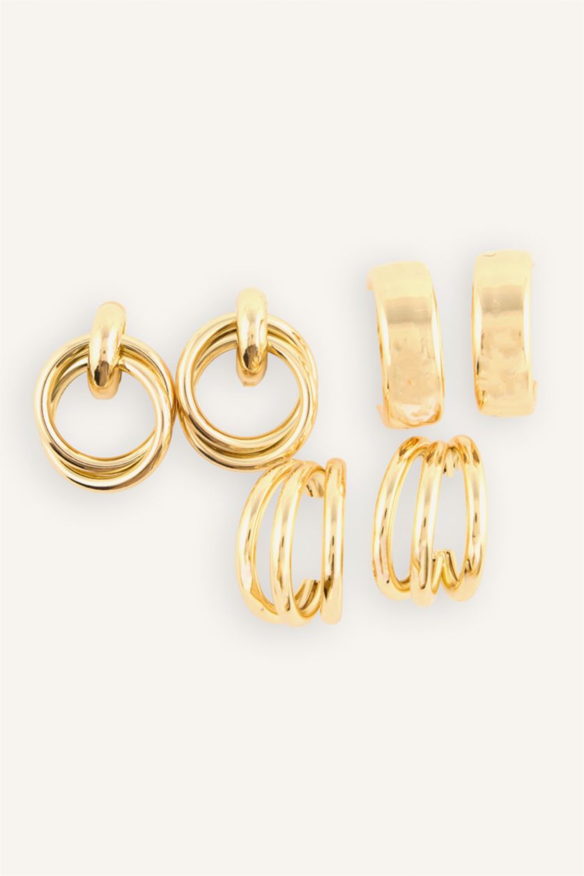 Kadın Altın Kadın 3'lü Küpe