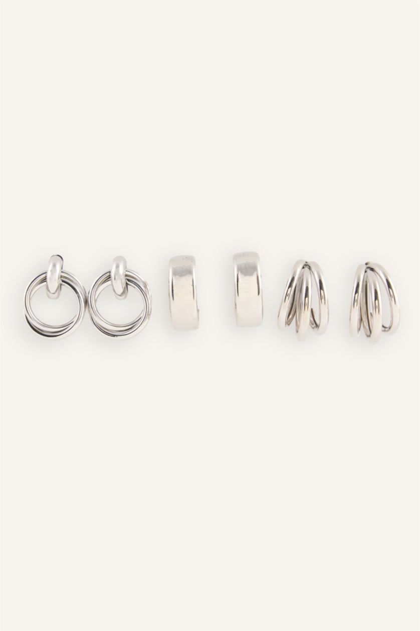 Kadın Gümüş Kadın 3'lü Küpe