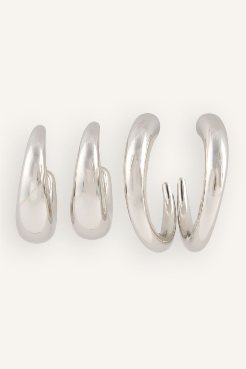 Women Gümüş 2 piece Earring