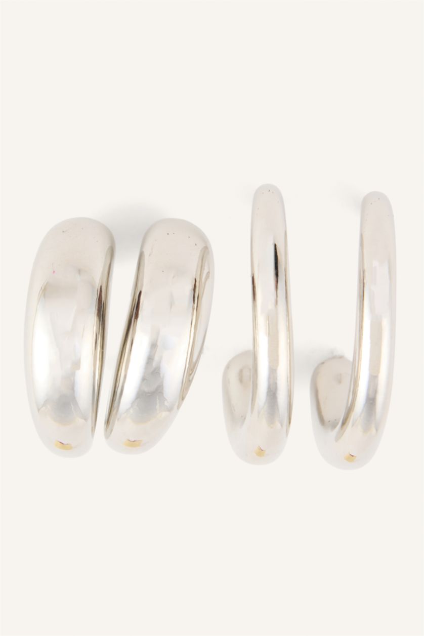 Women Gümüş 2 piece Earring