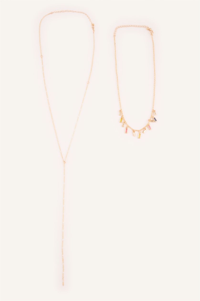 Kadın Altın Kadın 2'li Kolye