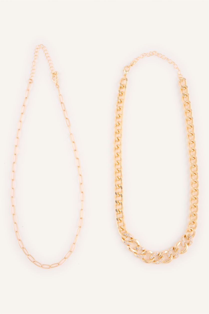 Women Altın 2 piece Necklace