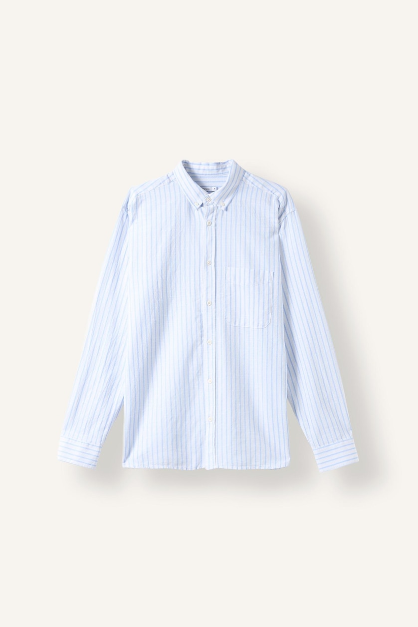 MAN Light Blue Regular Fit Striped Long Sleeve Shirt