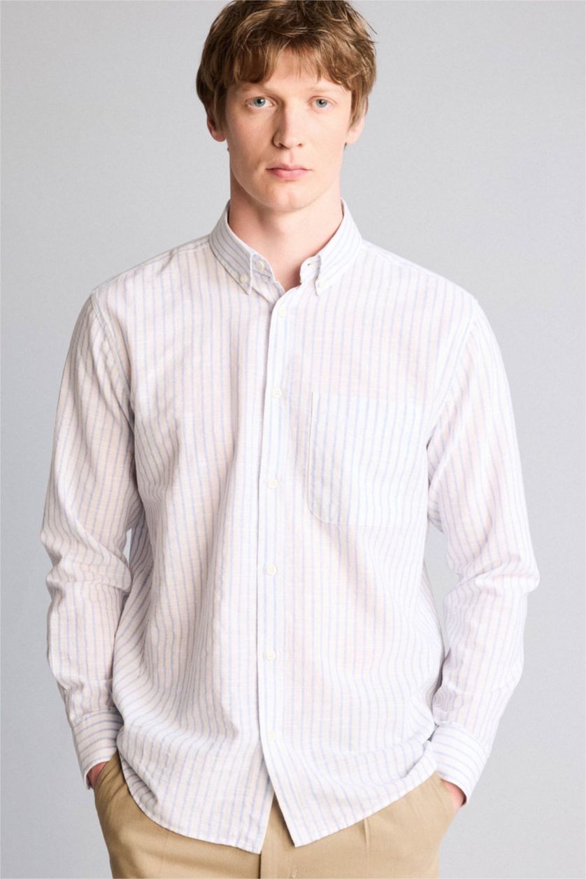 رجال أزرق فاتح Man Long Sleeve Shirt