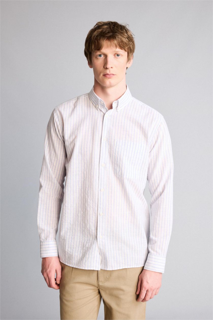 رجال أزرق فاتح Man Long Sleeve Shirt