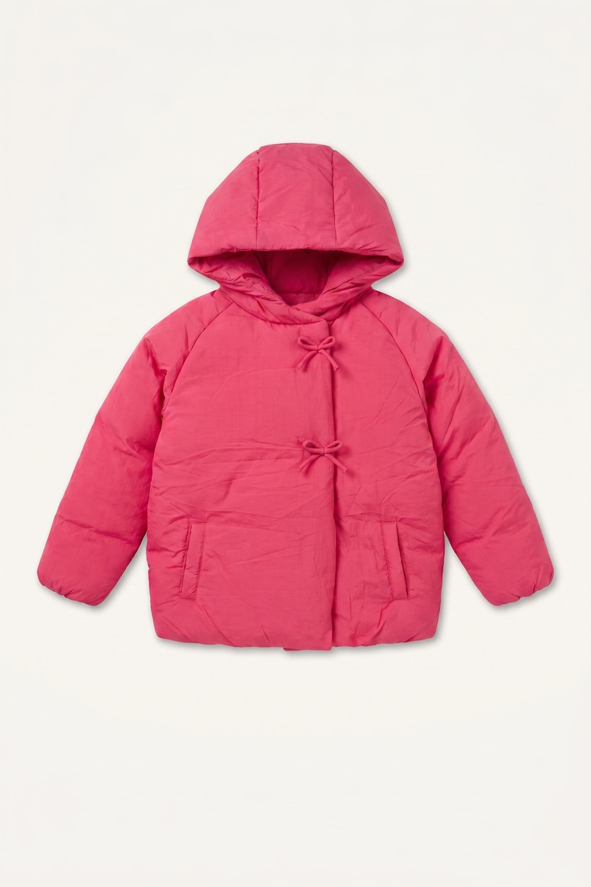 Baby Girls Red Baby Girl Hooded Puffer Jacket