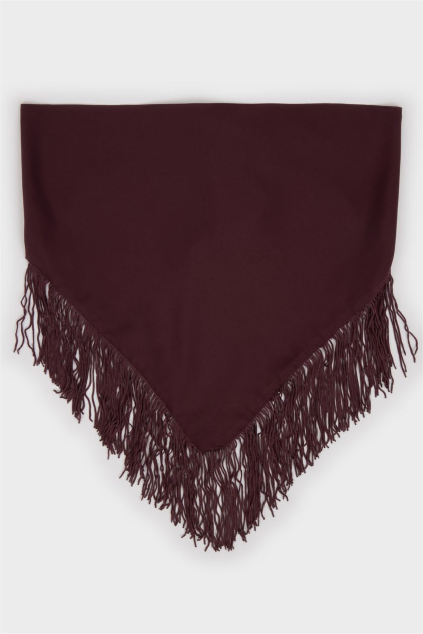 Kadın Bordo Kadın Puantiye Şal