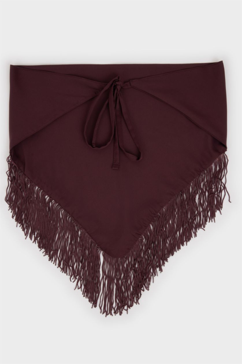 Kadın Bordo Kadın Puantiye Şal