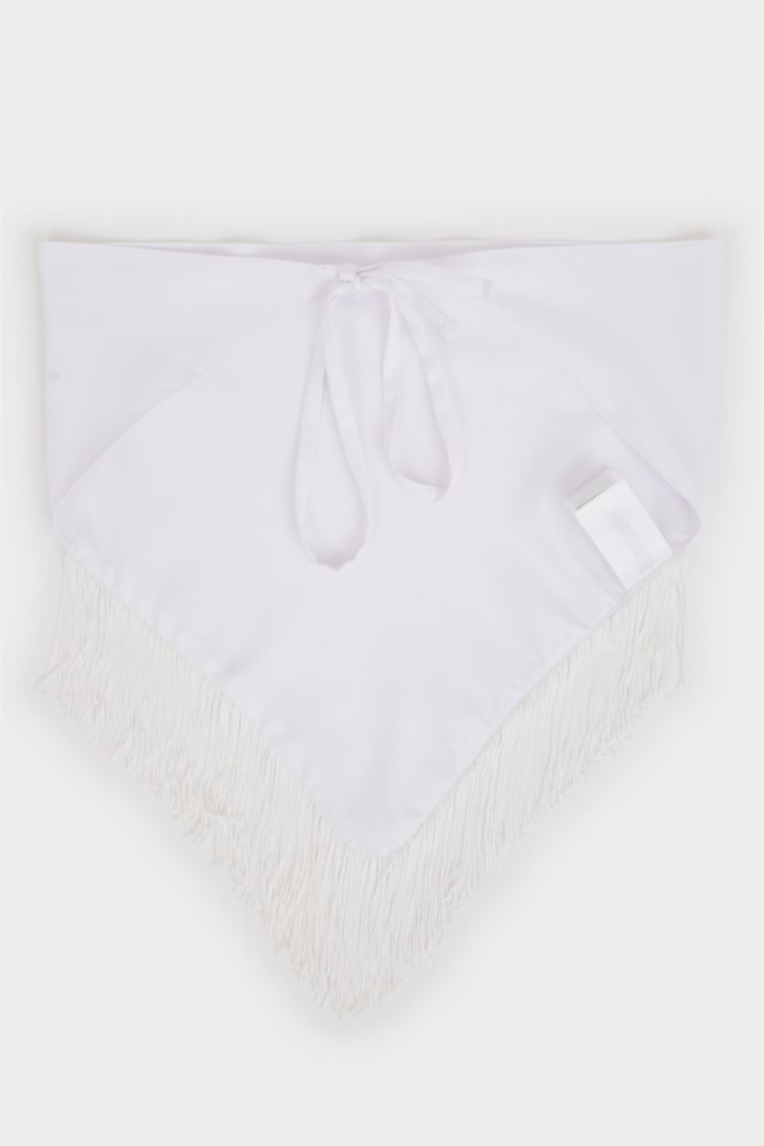 Kadın Beyaz Kadın Puantiye Şal