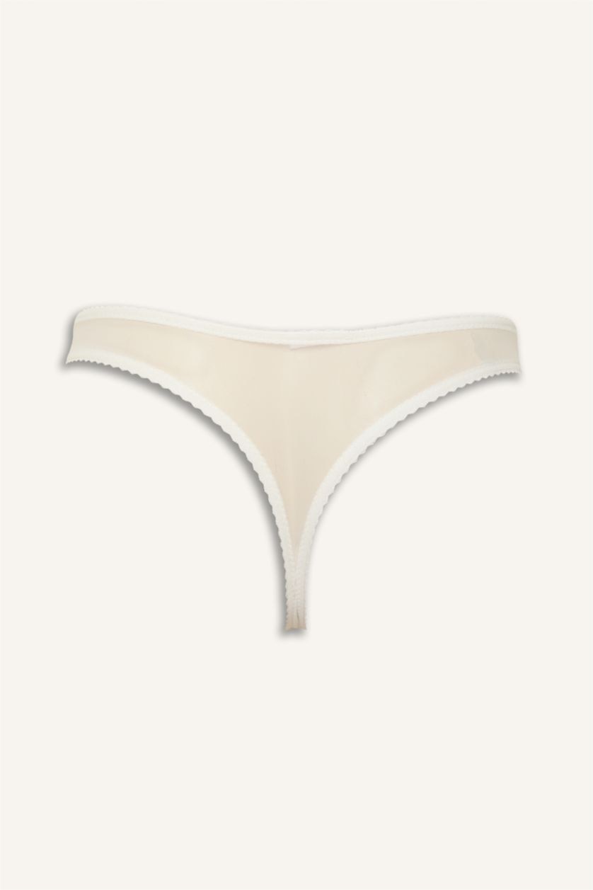 Kadın Kırık Beyaz Brode Slip Külot