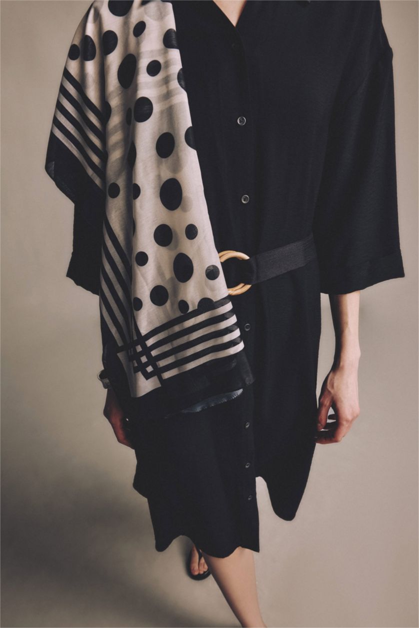 Women Black Woman Polka Dot Shawl
