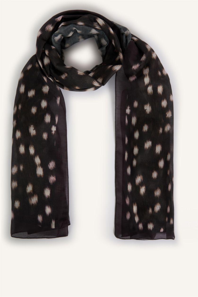 Kadın Koyu Kahve Kadın Hayvan Desenli Şal