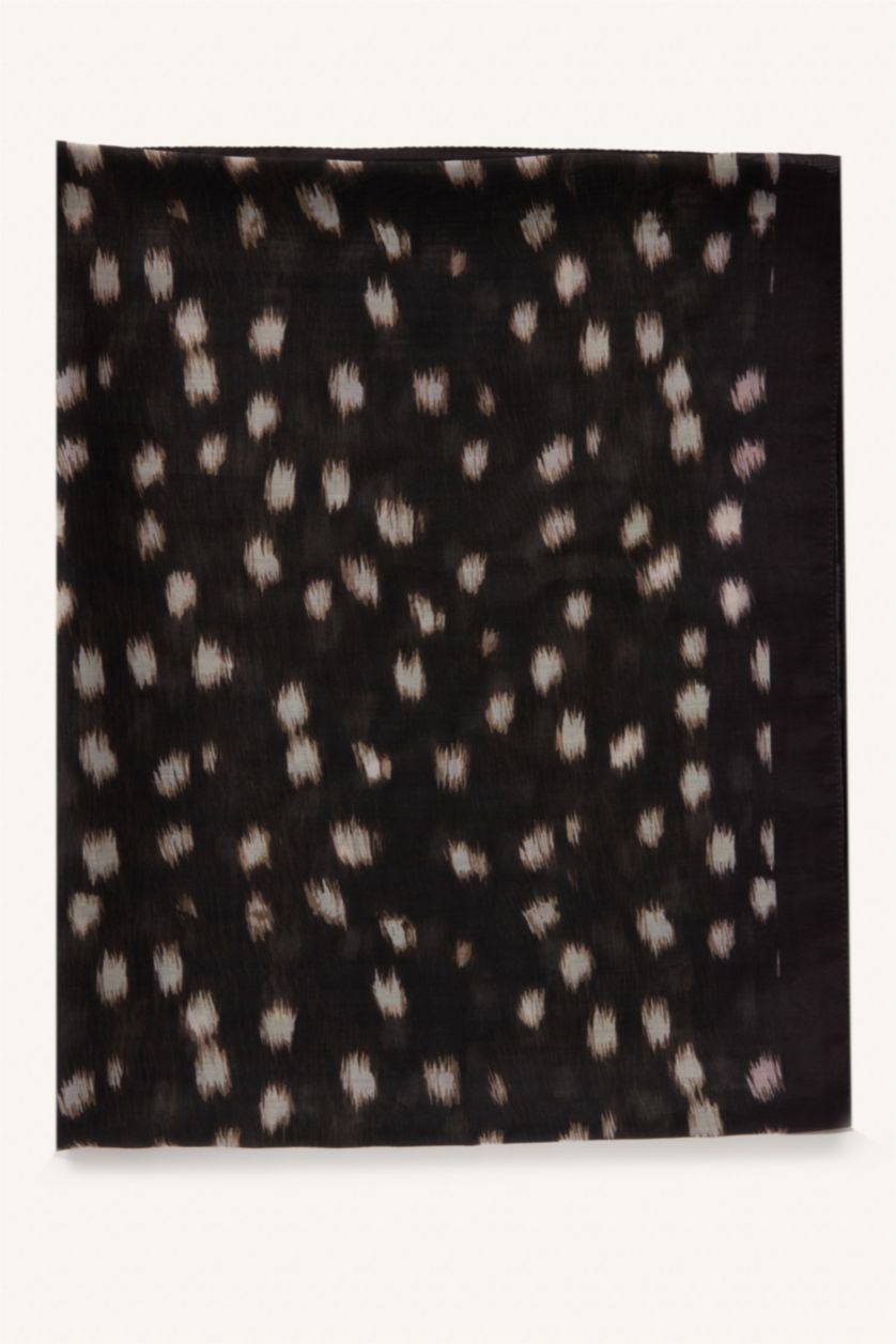 Kadın Koyu Kahve Kadın Hayvan Desenli Şal