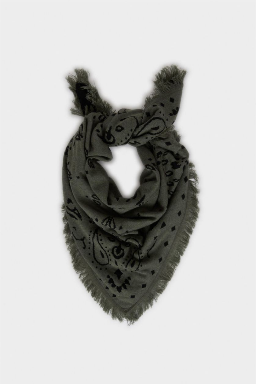 Kadın Yeşil Kadın Şal Desenli Atkı