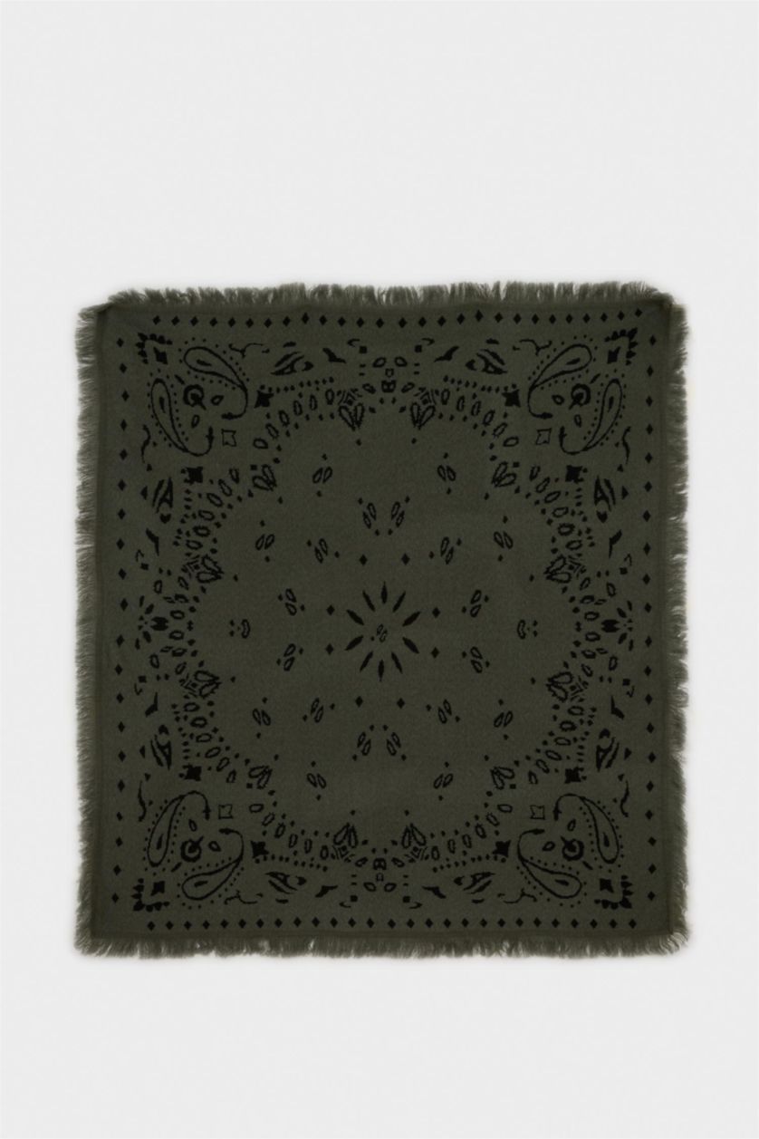 Kadın Yeşil Kadın Şal Desenli Atkı