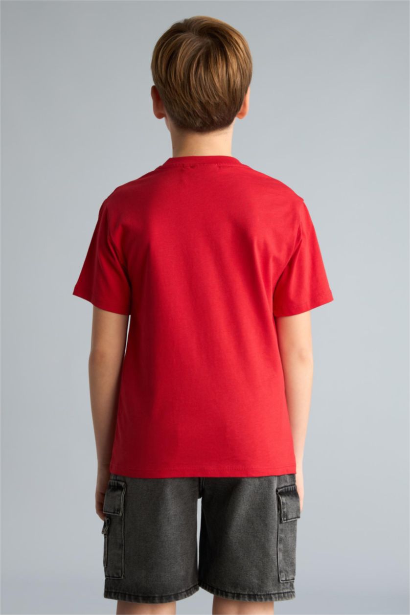 Young Boys - Teen Boys Red Oversize Fit Minecraft Licensed Short Sleeve T-Shirt