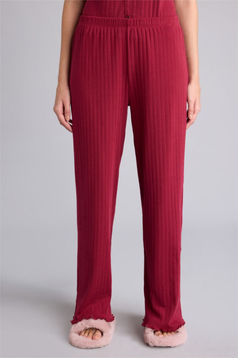 Kadın Bordo Regular Fıt Kısa Kollu 2'li Takım