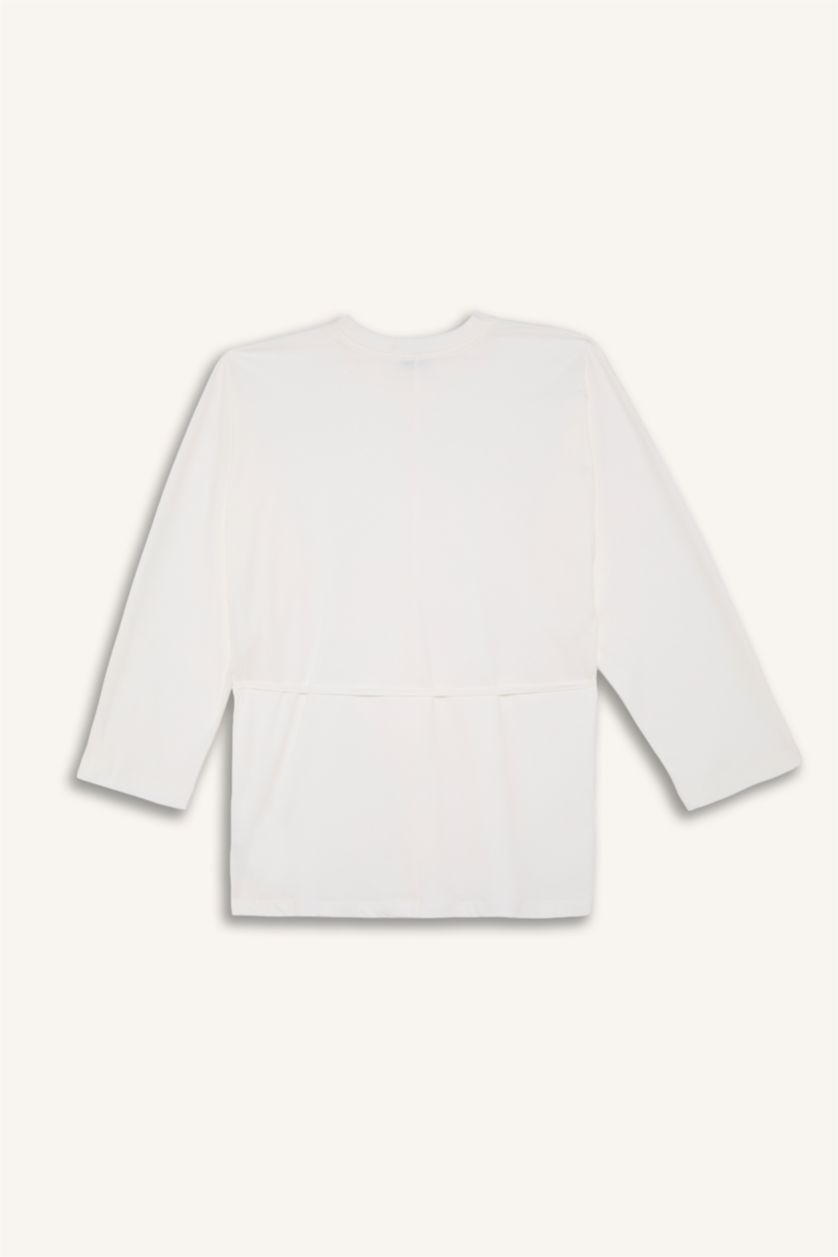 Woman Ecru Crepe Neck Off Shoulder Ecru Tunic