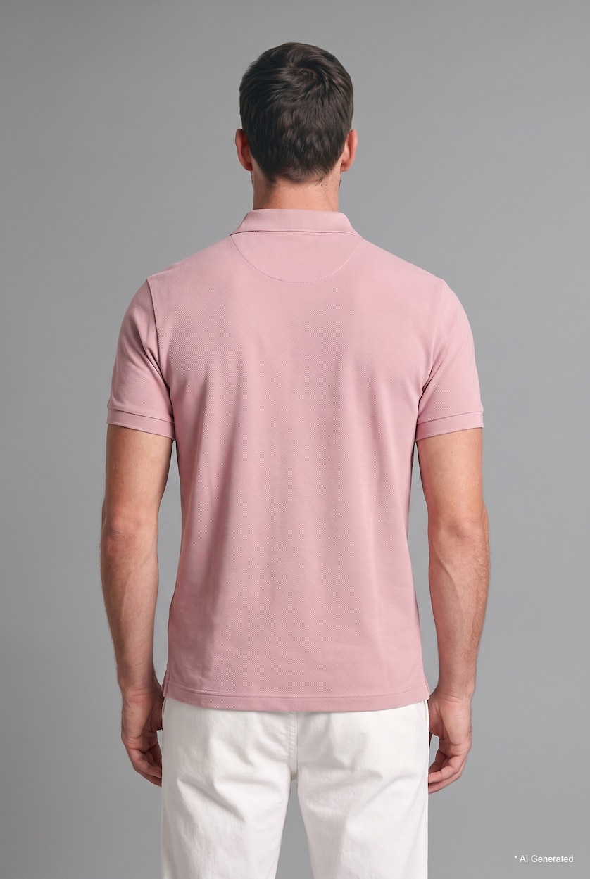 Men Rose Regular Fit 100% Cotton Short Sleeve Zip-Up Polo T-Shirt