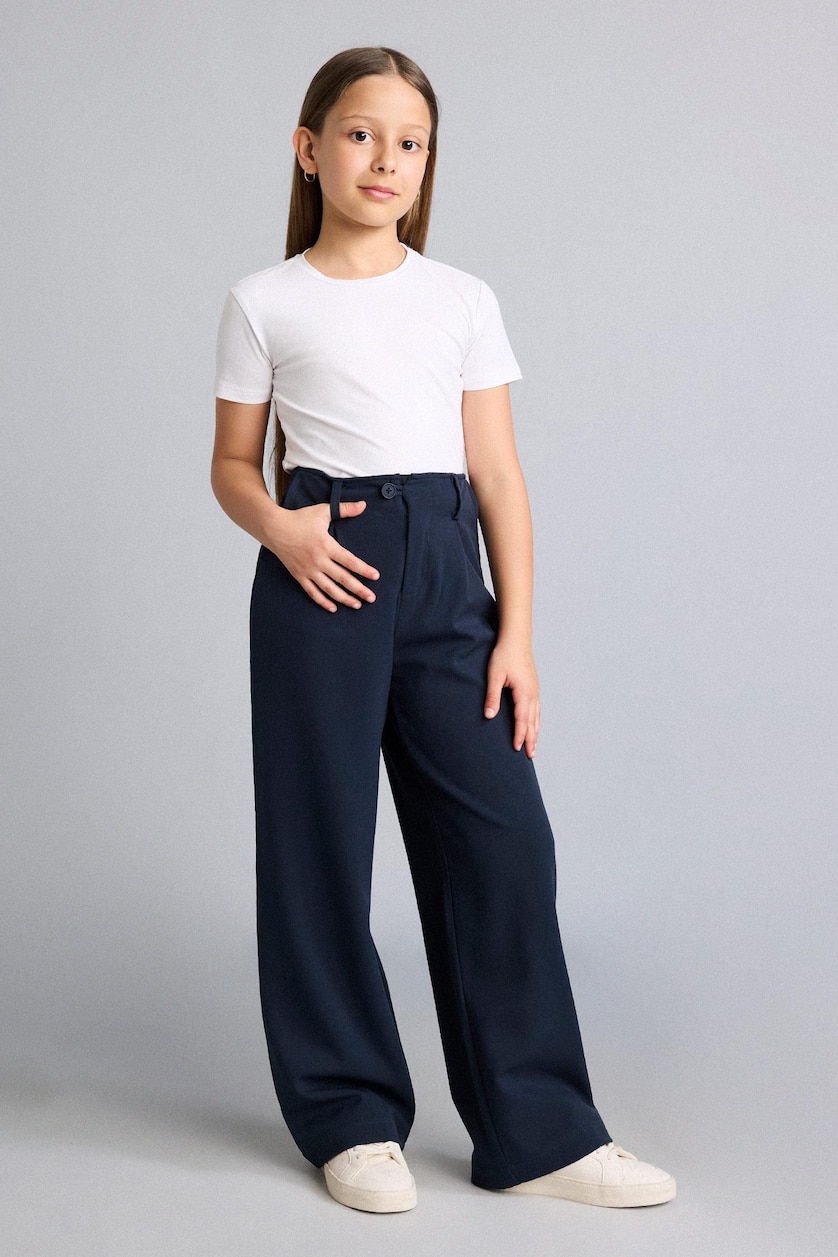 Girls & Teens NAVY Girl Straight Fit Wide Leg Trousers