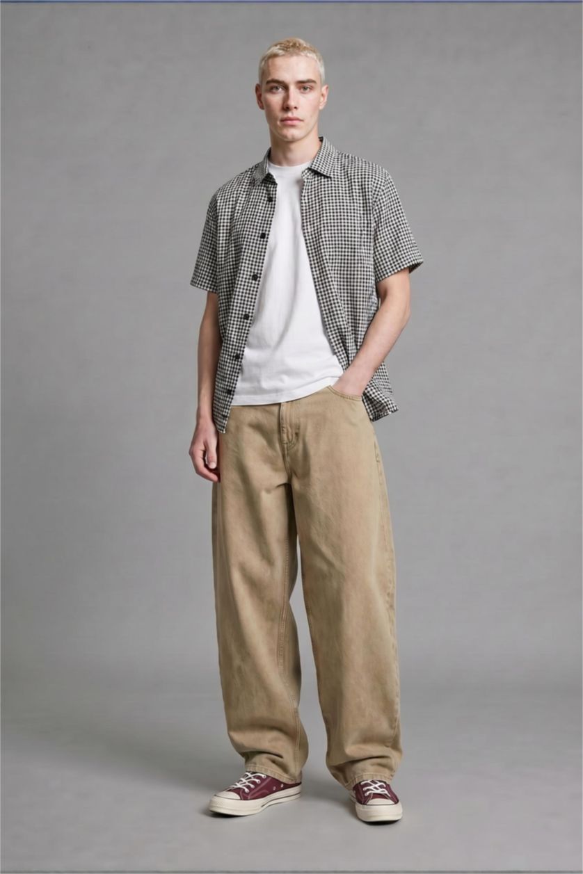 MAN NAVY Boxy Fit Short Sleeve Shirt