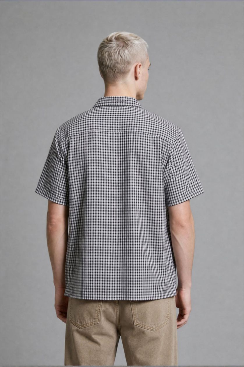 MAN NAVY Boxy Fit Short Sleeve Shirt