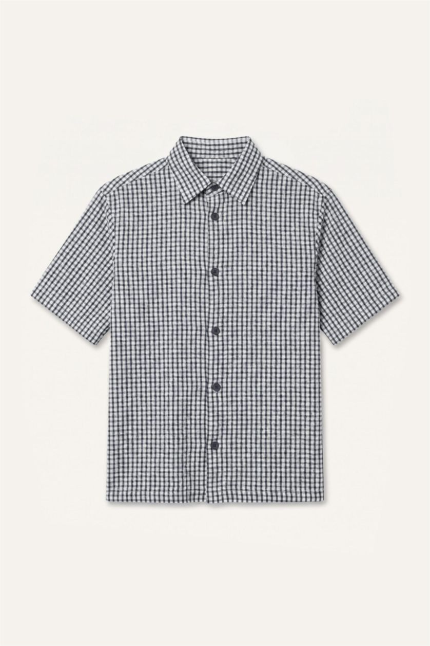 MAN NAVY Boxy Fit Short Sleeve Shirt
