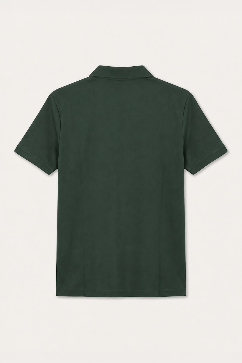 Erkek Yeşil Yarım Fermuarlı Basic Polo Tişört