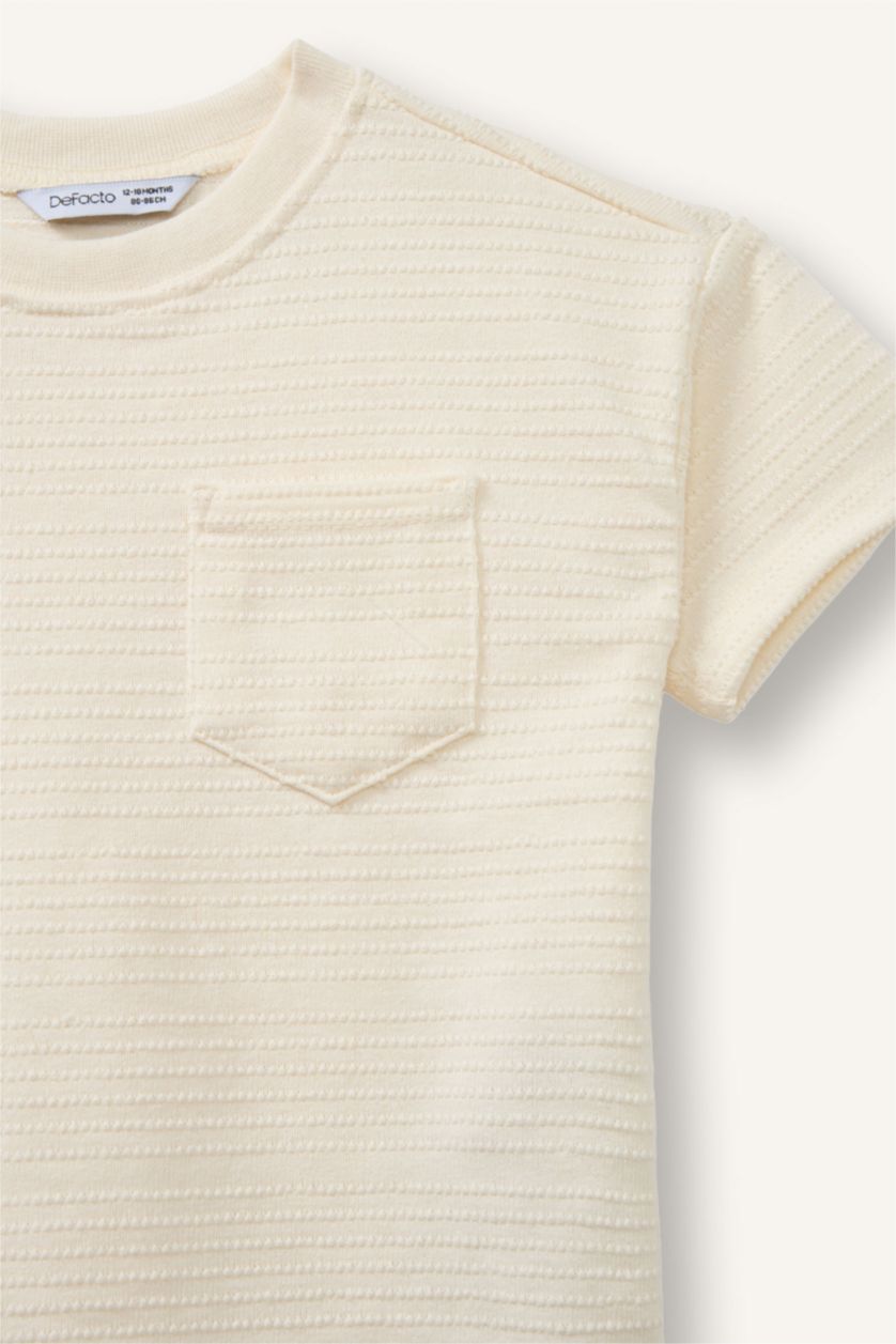 Baby Boy Ecru Regular Fit Short Sleeve T-Shirt