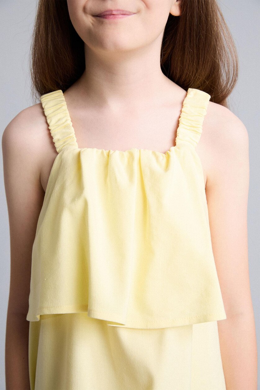 Young Girls - Teen Girls Yellow Sleeveless Woven Dress