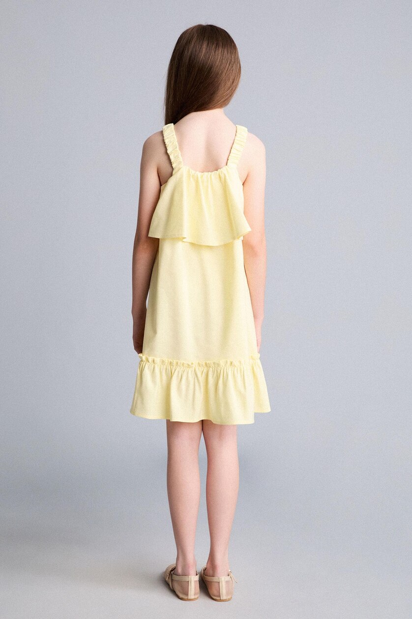 Young Girls - Teen Girls Yellow Sleeveless Woven Dress