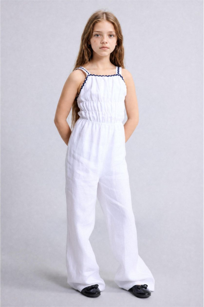 GIRLS & TEENS White جمبسوت كتان