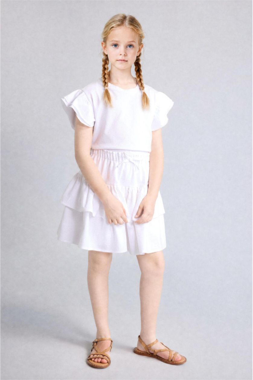 Young Girls - Teen Girls White Girl Linen Look Skirt