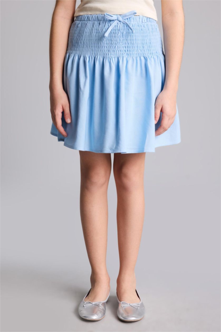 Girls & Teens Light Blue تنورة بناتي ذو مظهر كتان