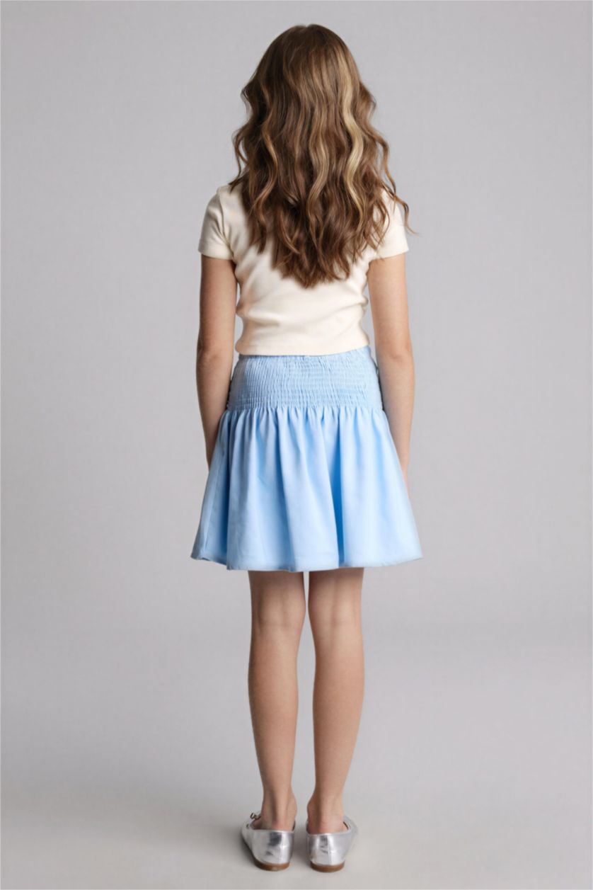 Girls & Teens Light Blue تنورة بناتي ذو مظهر كتان