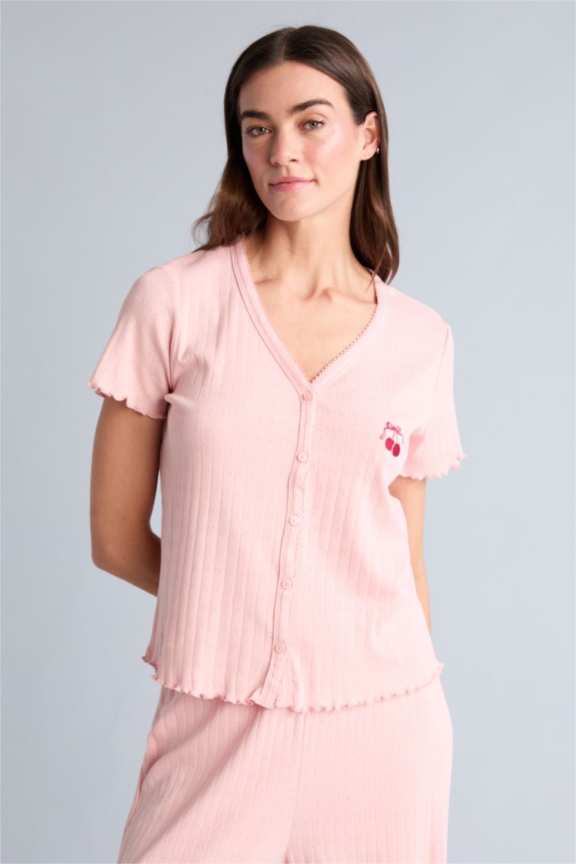 Kadın Pembe Regular Fıt Kısa Kollu 2'li Takım