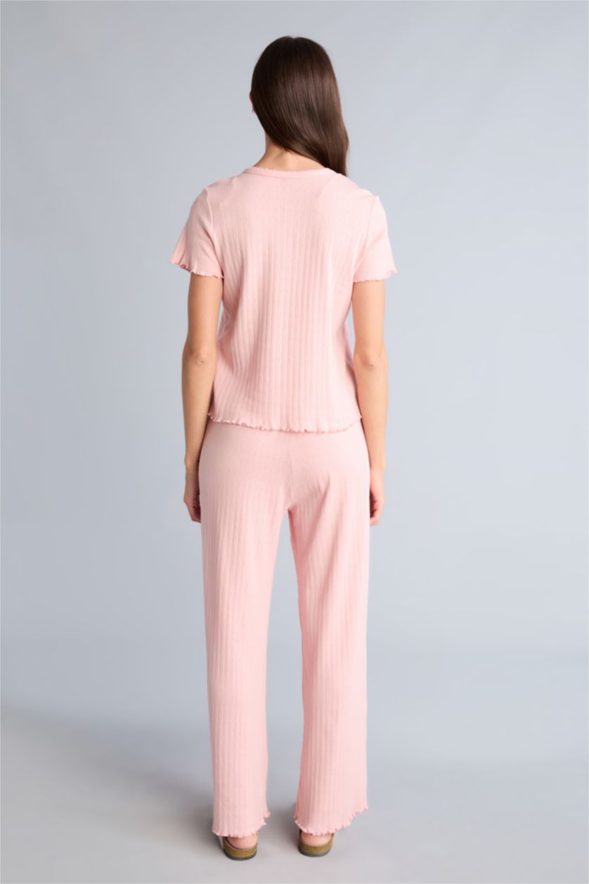 Kadın Pembe Regular Fıt Kısa Kollu 2'li Takım