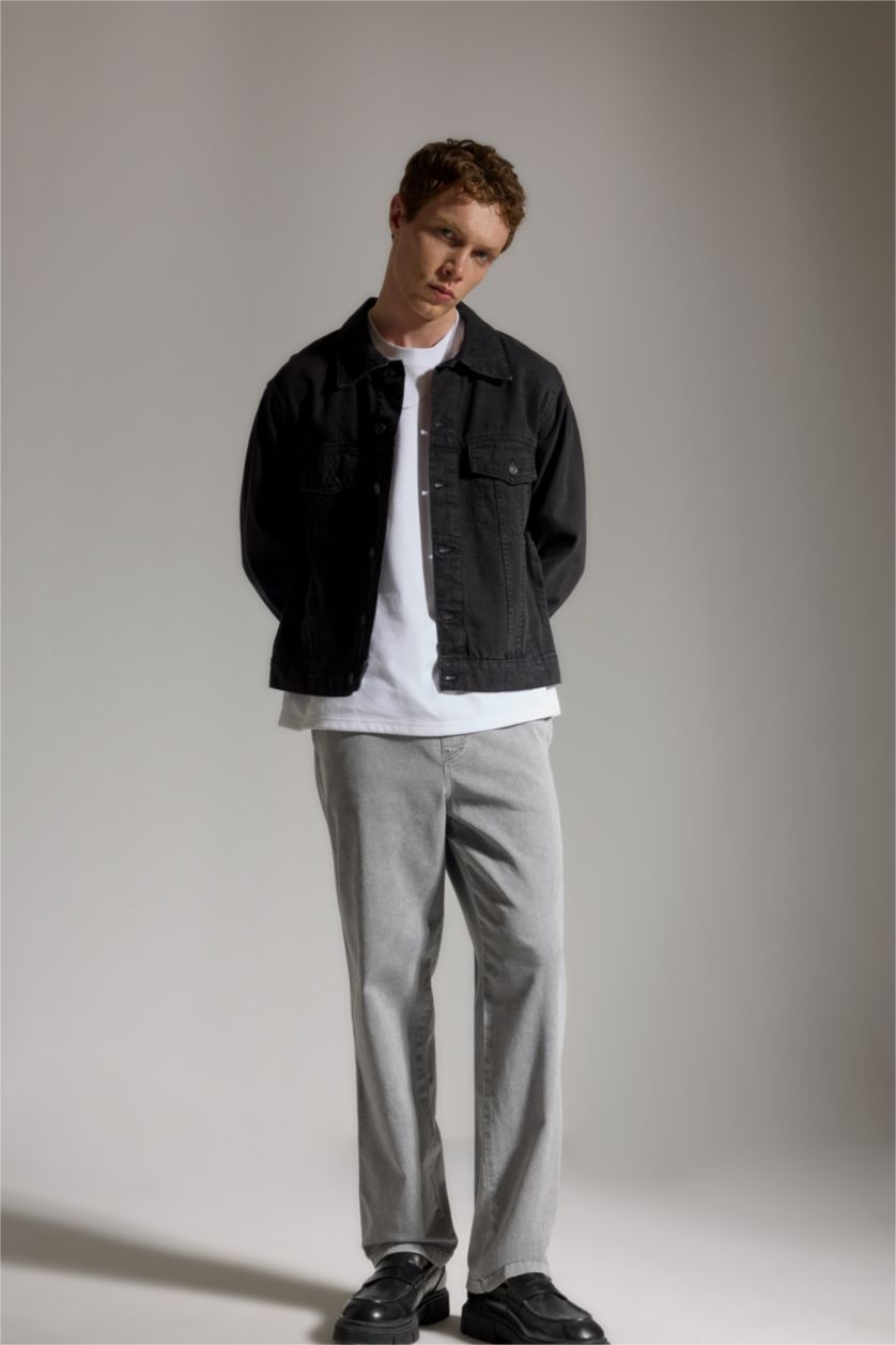 MAN Light Grey Wide Leg Trousers