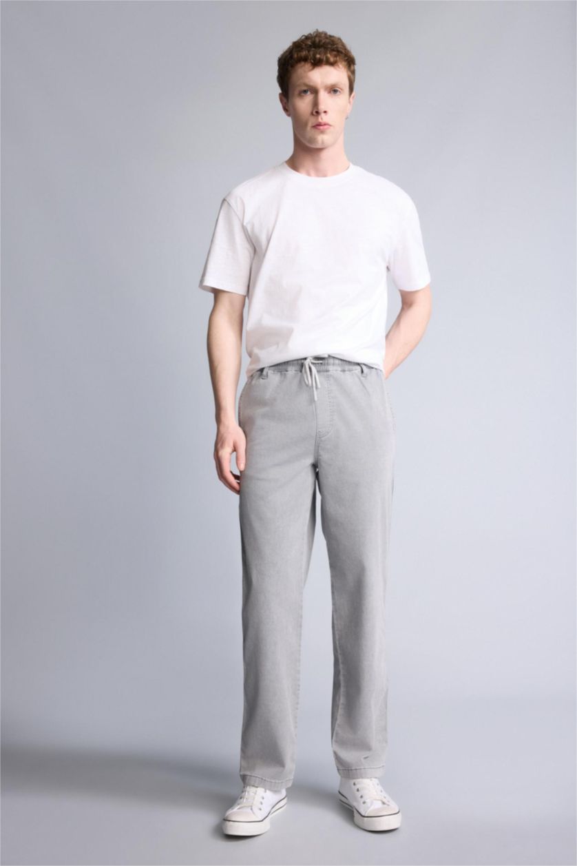 MAN Light Grey Wide Leg Trousers