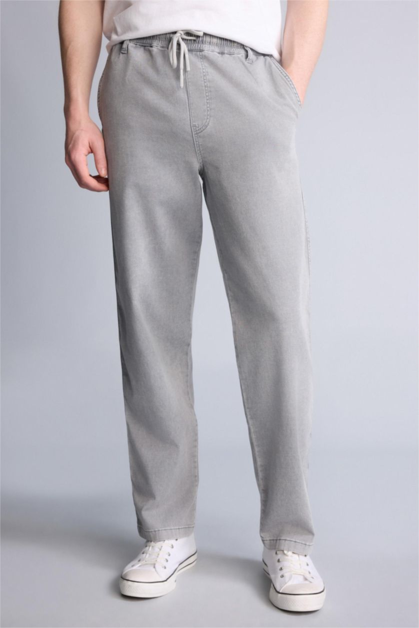 MAN Light Grey Wide Leg Trousers