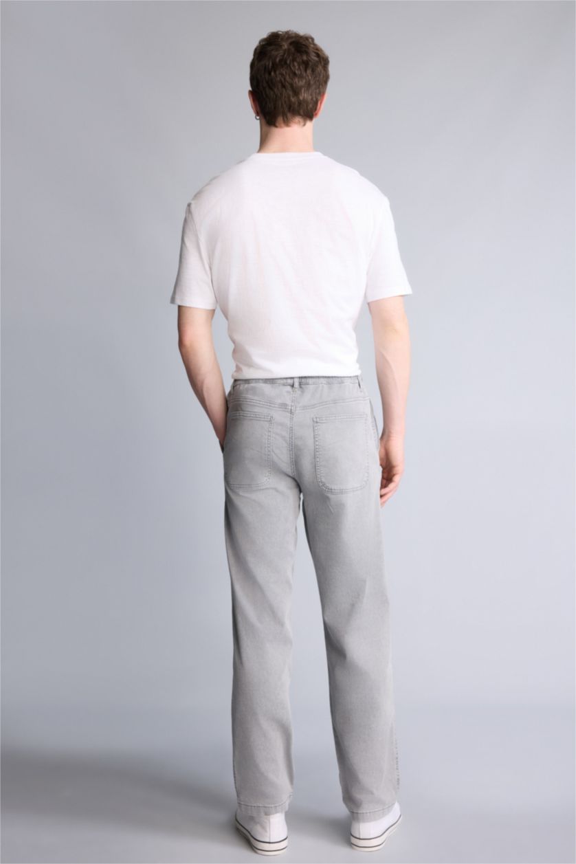 Erkek Açık Gri Wıde Leg Pantolon