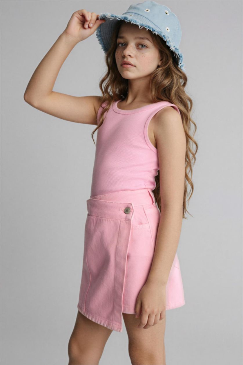 بنات زهري جيب شورت بناتي جينز