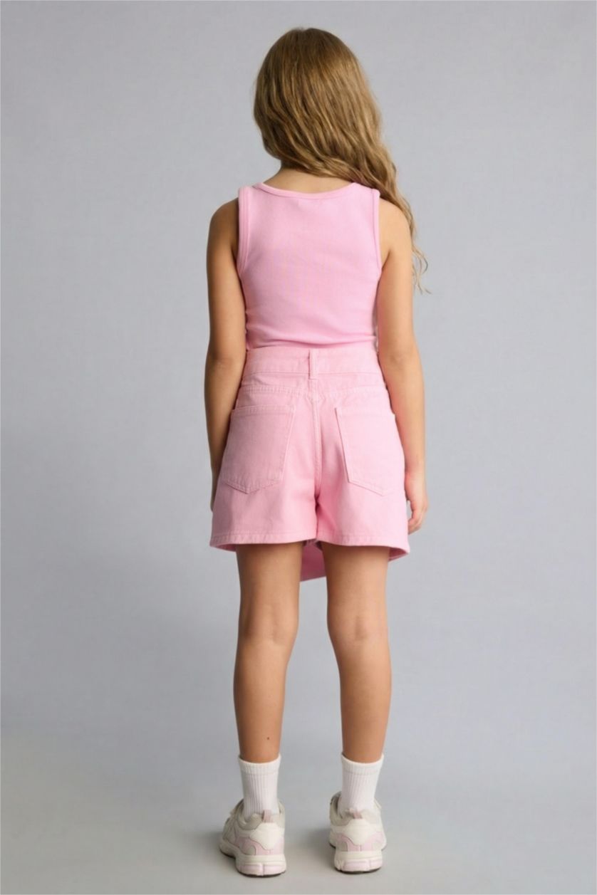 بنات زهري جيب شورت بناتي جينز