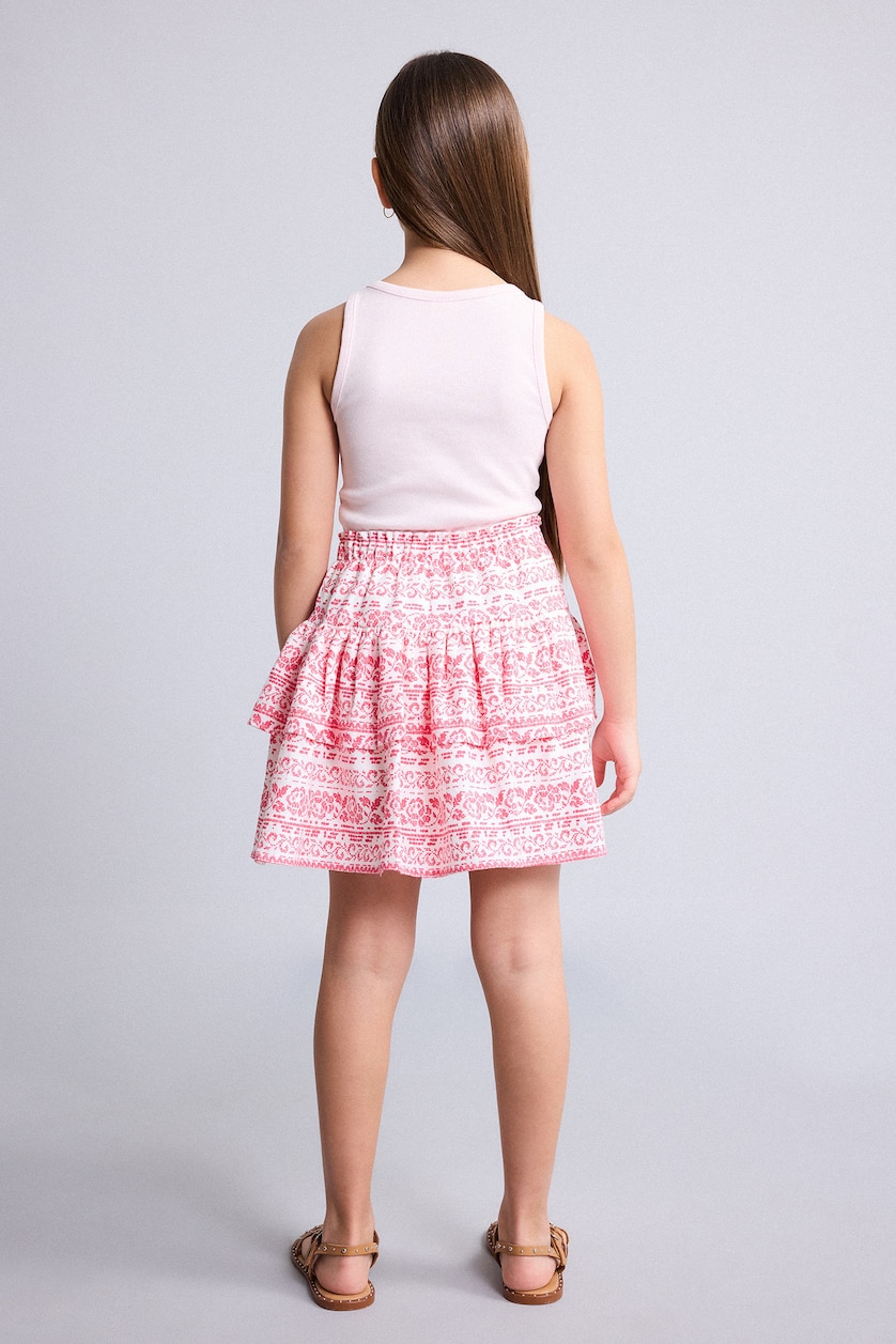 Young Girls - Teen Girls Coral Girl Linen Look Skirt